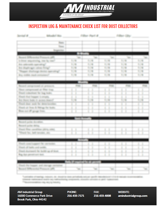 AM Industrial Maintenance Checklist