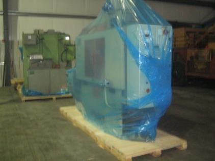 Our industrial machinery is carefully packaged and secured for shipping, including this piece that was sent to Portugal.